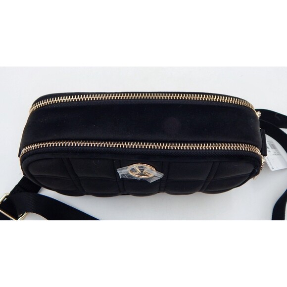 Lululemon Crossbody Camera Bag Quilted Velour 2L Black Gold 8-1/2 Inch - Picture 11 of 14